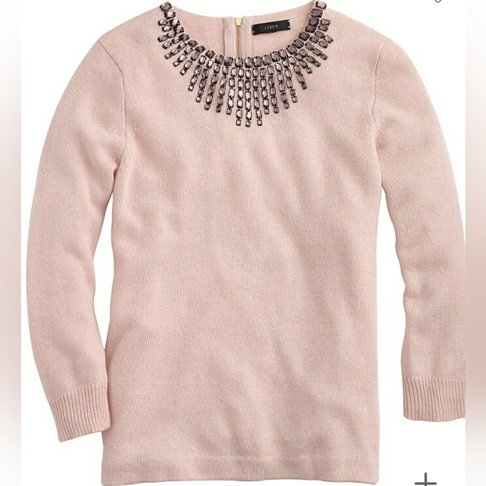 J. Crew Jeweled-Starburst Dusty Quartz Sweater
